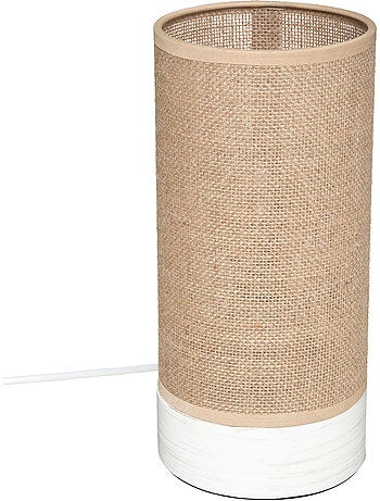 Lampe à poser en bois de pin abat-jour en lin ELVA