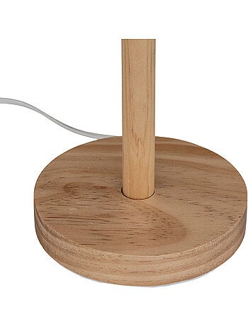 Lampe à poser en bois de pin abat-jour en paille DELLA