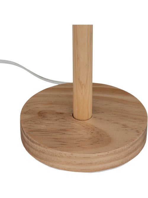 Lampe à poser en bois de pin abat-jour en paille DELLA - Kiabi