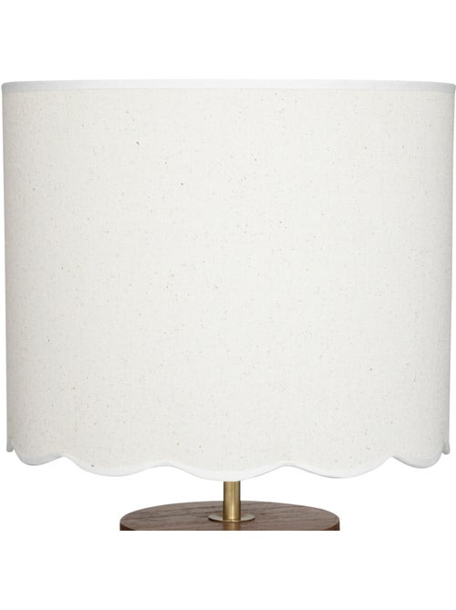 Lampe à poser en bois de pin abat-jour festonné VANIA - Kiabi