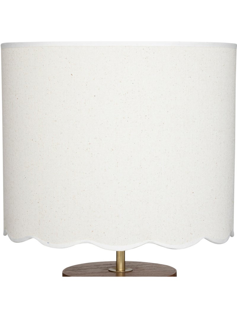 Lampe à poser en bois de pin abat-jour festonné VANIA Marron - Kiabi