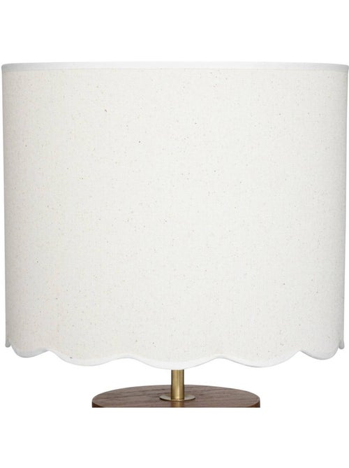 Lampe à poser en bois de pin abat-jour festonné VANIA - Kiabi