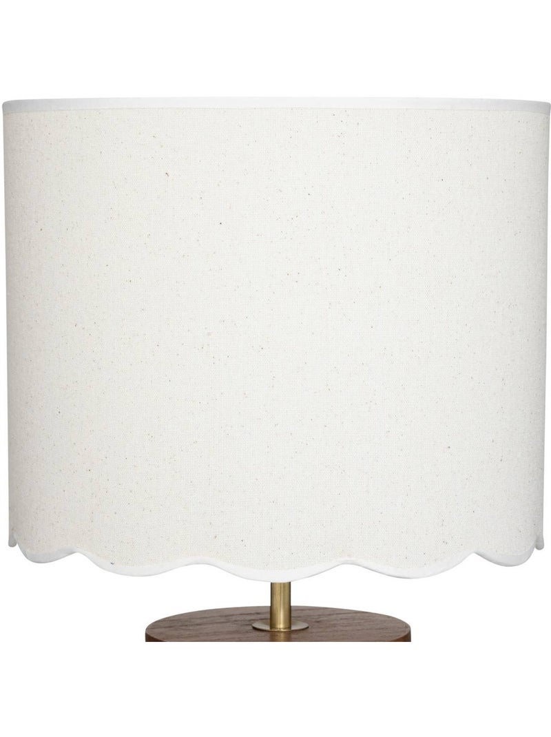 Lampe à poser en bois de pin abat-jour festonné VANIA Marron - Kiabi