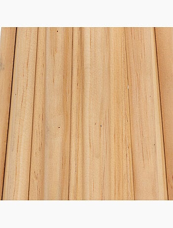 Lampe à poser en bois de pin texturé abat-jour en tissu ADON