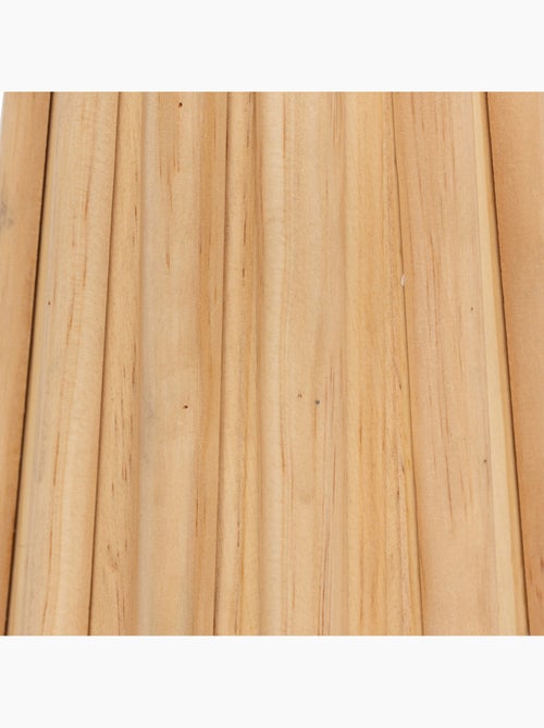 Lampe à poser en bois de pin texturé abat-jour en tissu ADON - Kiabi