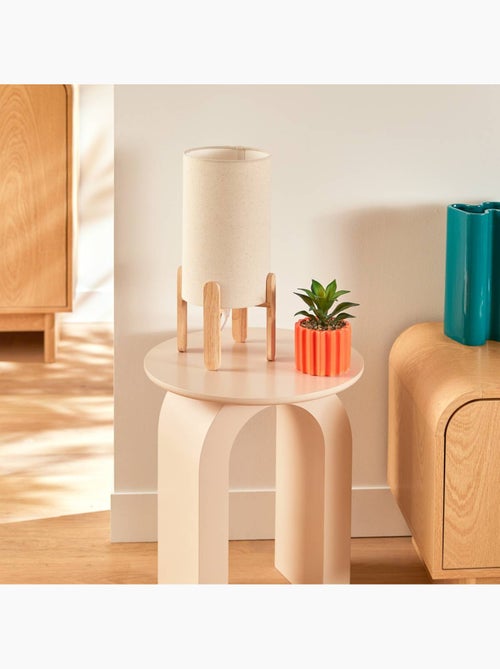 Lampe à poser en bois d'hévéa abat-jour en tissu RAFA - Kiabi Lampe à poser en bois d'hévéa abat-jour en tissu RAFA - Kiabi