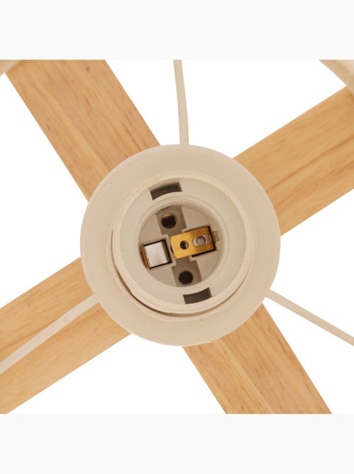 Lampe à poser en bois d'hévéa abat-jour en tissu RAFA - Kiabi Lampe à poser en bois d'hévéa abat-jour en tissu RAFA - Kiabi
