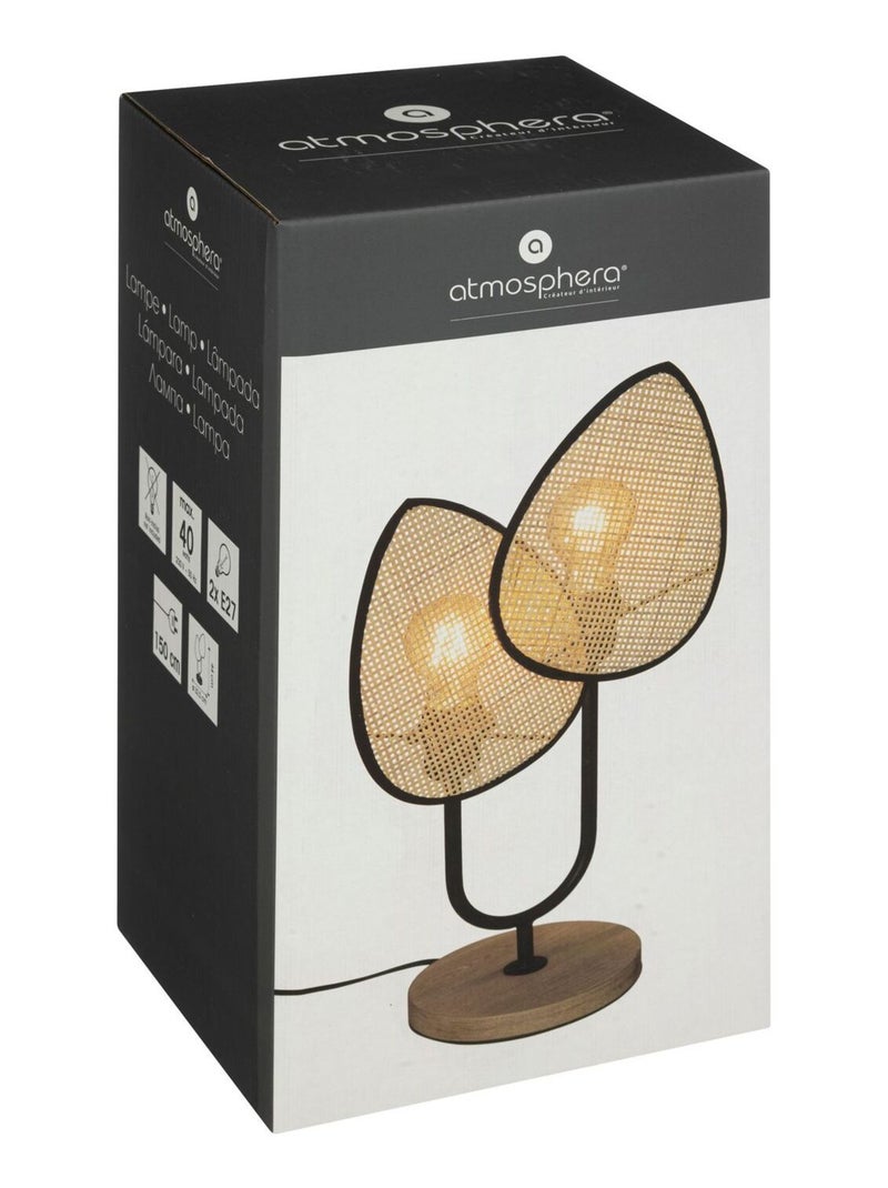 Lampe à poser en cannage et métal OLME Beige - Kiabi