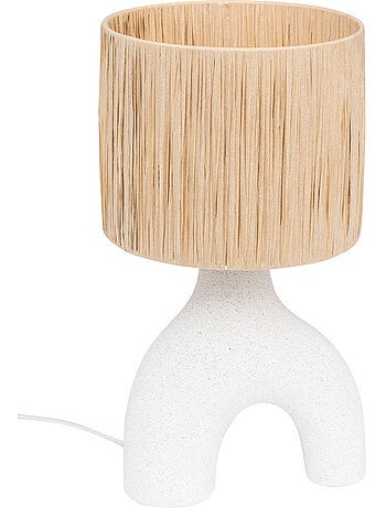 Lampe à poser en céramique abat-jour en papier plissé TANIA