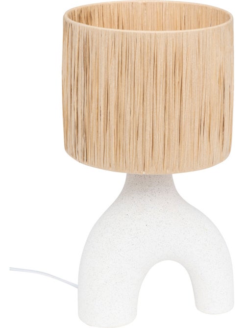 Lampe à poser en céramique abat-jour en papier plissé TANIA - Kiabi
