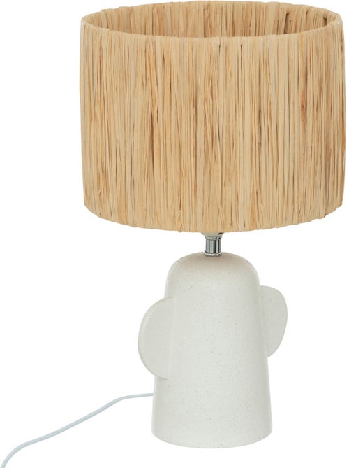 Lampe à poser en céramique abat-jour en raphia RAIA - Kiabi