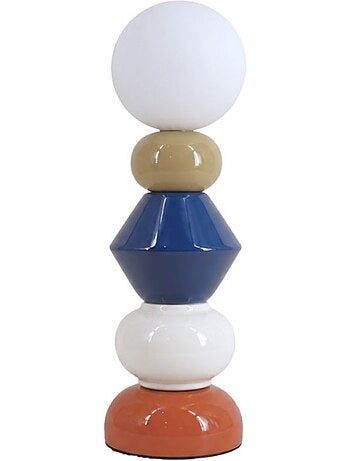Lampe à poser en céramique et verre multicolore 41cm