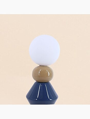 Lampe à poser en céramique et verre multicolore 41cm