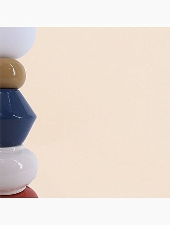 Lampe à poser en céramique et verre multicolore 41cm