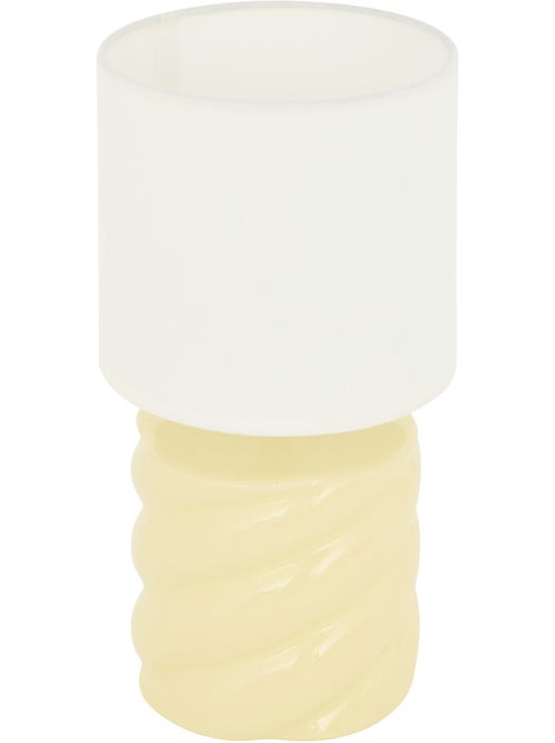 Lampe à poser en céramique torsadée abat-jour en tissu NOLY - Kiabi Lampe à poser en céramique torsadée abat-jour en tissu NOLY - Kiabi