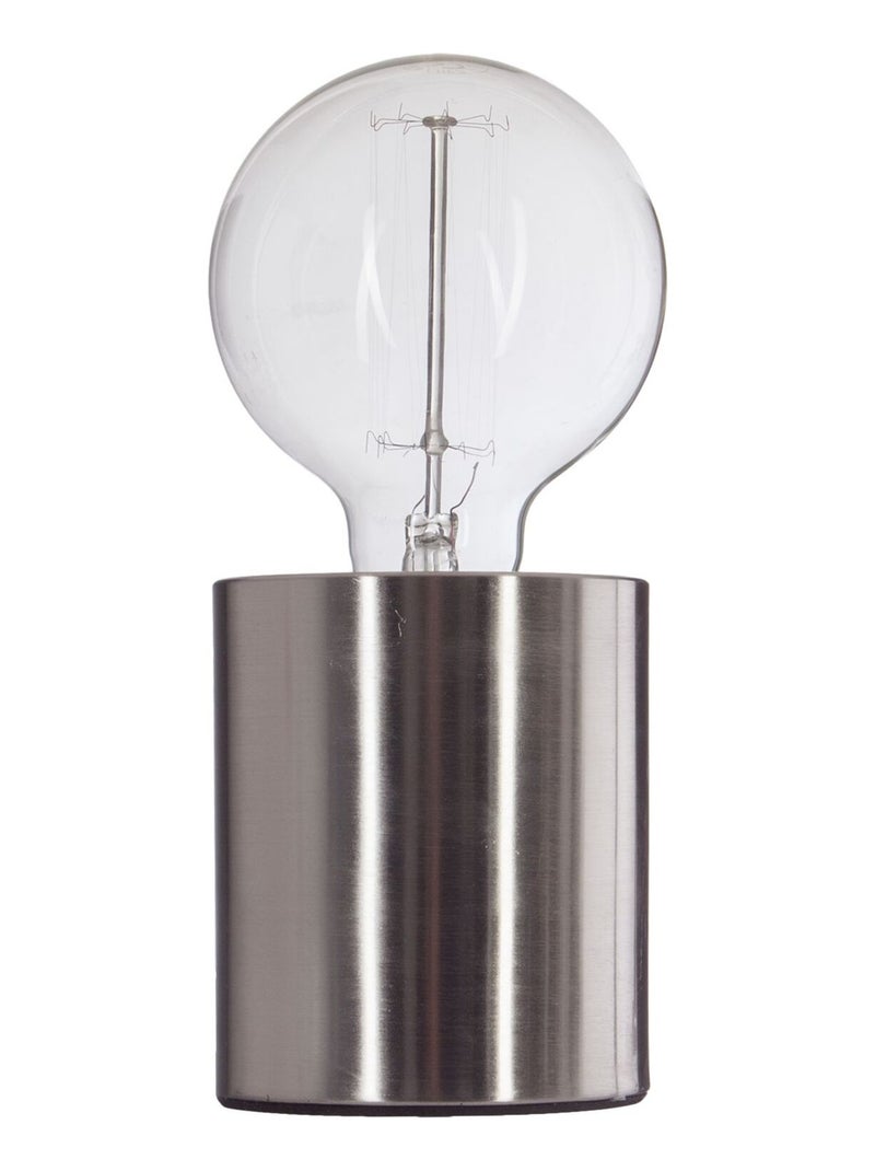 Lampe à poser en fer Ampoule - H. 10,5 cm Argent - Kiabi