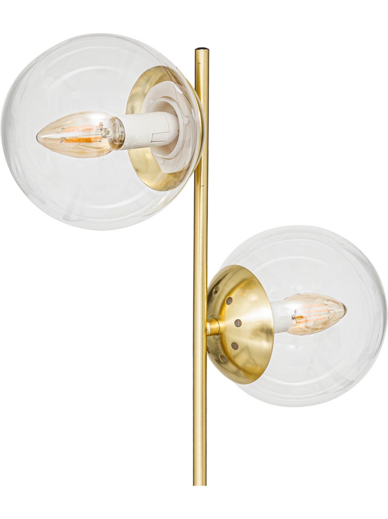 Lampe à poser en fer doré 2 globes en verre COLLECTIONNEUR Doré - Kiabi