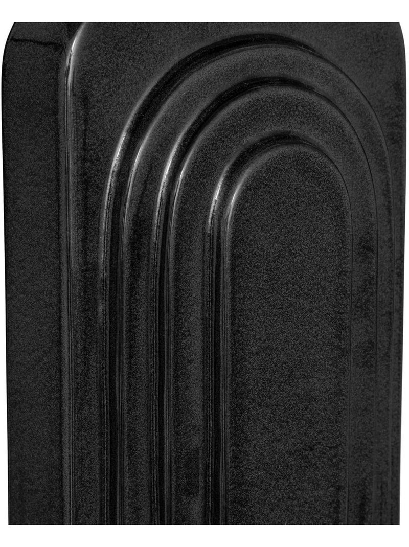 Lampe à poser en grès abat-jour en tissu ovale MONIA Noir - Kiabi