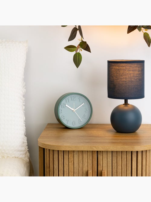 Lampe à poser en grès abat-jour en tissu TIMÉO - Kiabi