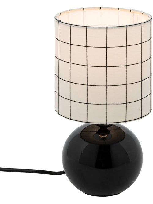 Lampe à poser en grès abat-jour en tissu TIMÉO - Kiabi Lampe à poser en grès abat-jour en tissu TIMÉO - Kiabi