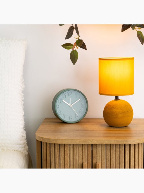 Lampe à poser en grès abat-jour en tissu TIMÉO - Kiabi