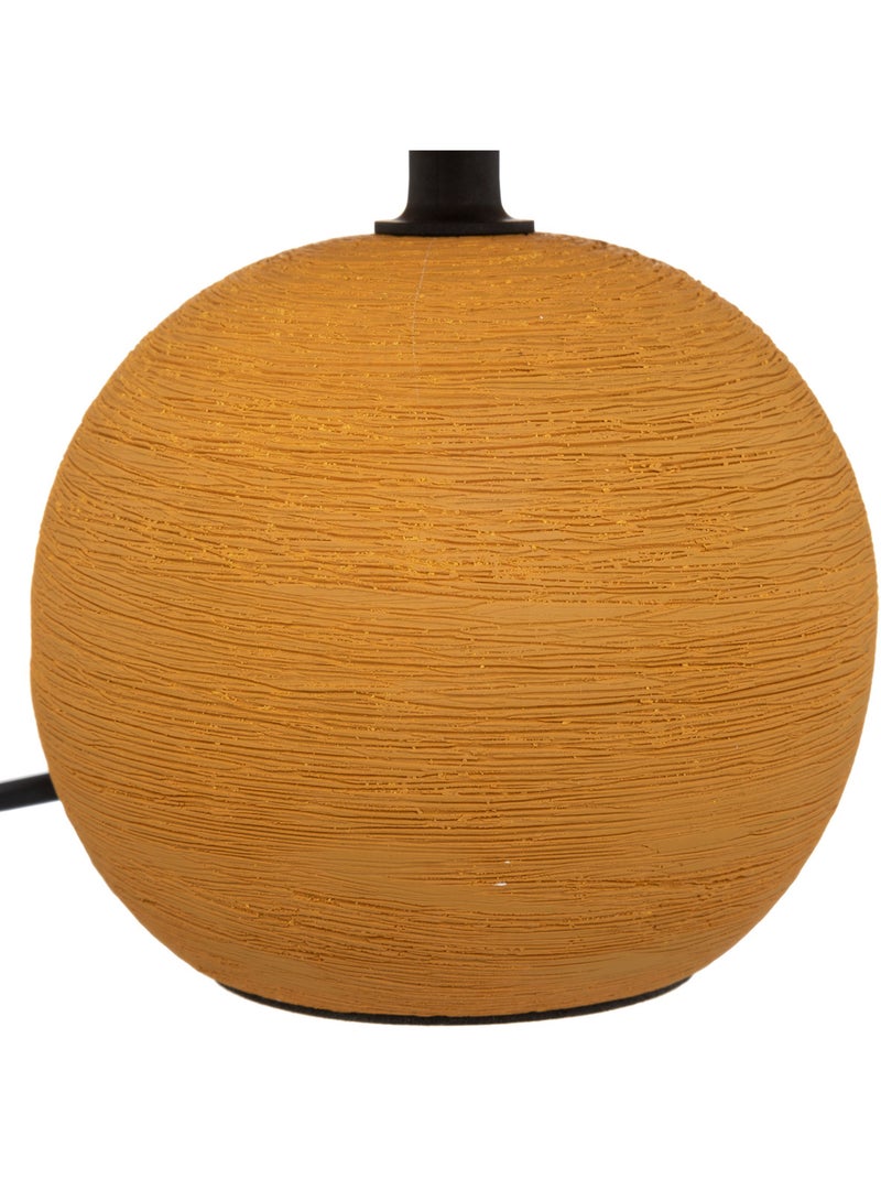 Lampe à poser en grès abat-jour en tissu TIMÉO Ocre - Kiabi