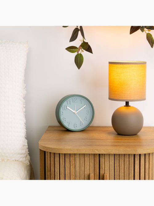 Lampe à poser en grès abat-jour en tissu TIMÉO - Kiabi