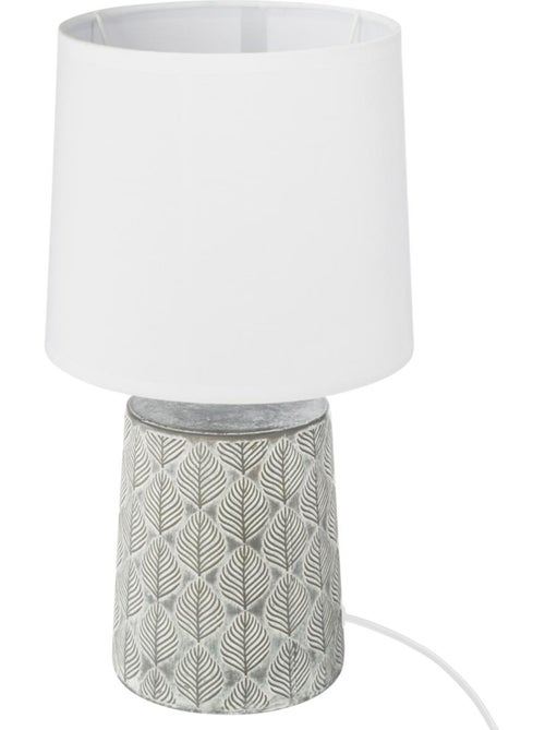 Lampe à poser en grès motifs sculptés CYRIL - Kiabi Lampe à poser en grès motifs sculptés CYRIL - Kiabi