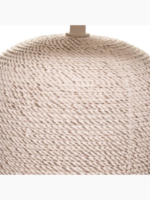 Lampe à poser en grès texturé abat-jour en coton davia - Kiabi