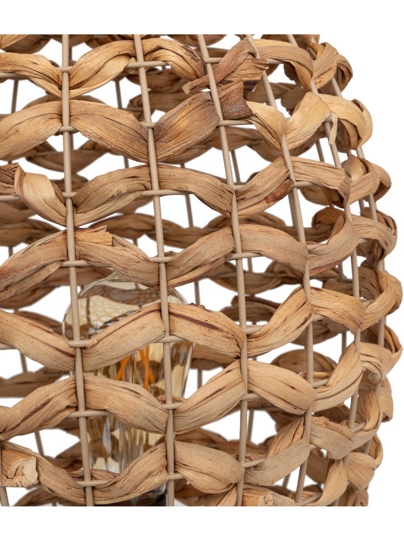 Lampe à poser en jacinthe d'eau tressée SAND Beige - Kiabi