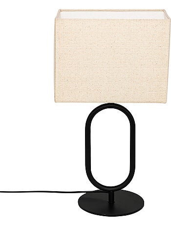 Lampe à poser en métal abat-jour en lin ALEC