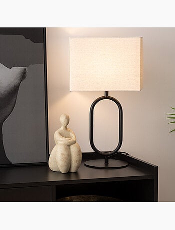 Lampe à poser en métal abat-jour en lin ALEC
