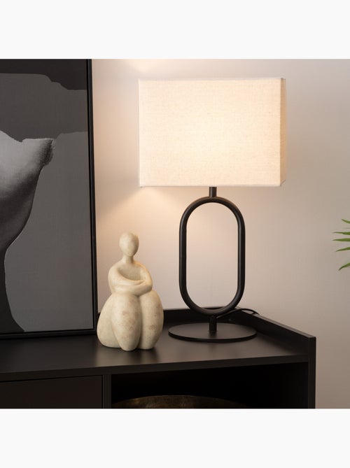 Lampe à poser en métal abat-jour en lin ALEC - Kiabi