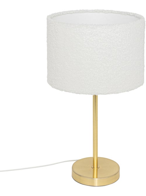 Lampe à poser en métal doré abat-jour bouclette TINA - Kiabi
