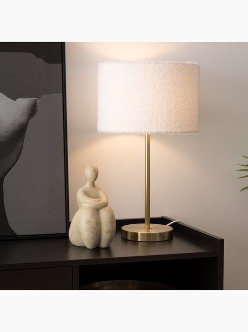 Lampe à poser en métal doré abat-jour bouclette TINA - Kiabi