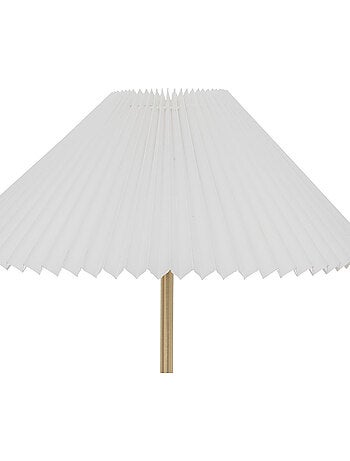 Lampe à poser en métal doré abat-jour plissé JILING