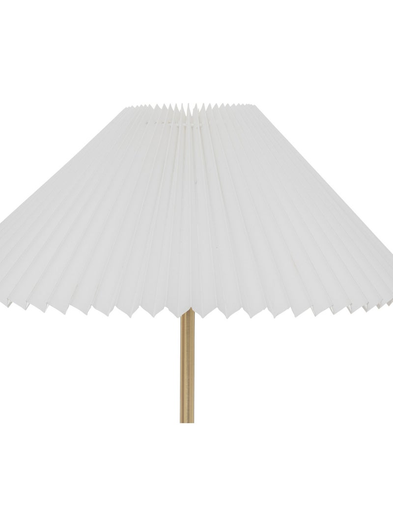 Lampe à poser en métal doré abat-jour plissé JILING Blanc - Kiabi