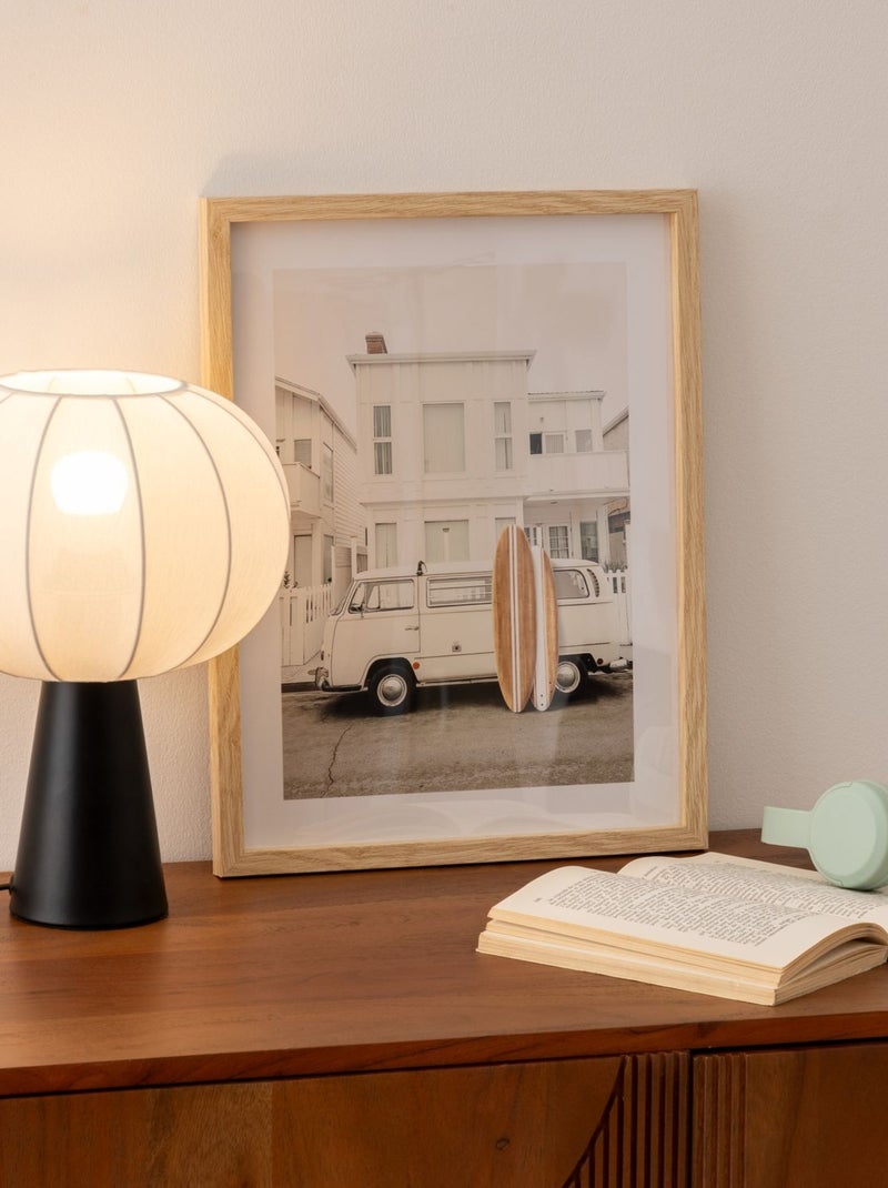 Lampe à poser en métal et coton TOBIE Blanc - Kiabi