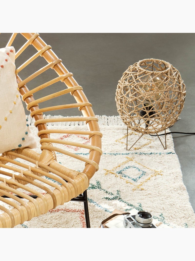 Lampe à poser en papier tressé sur structure fer RAAHE Beige - Kiabi