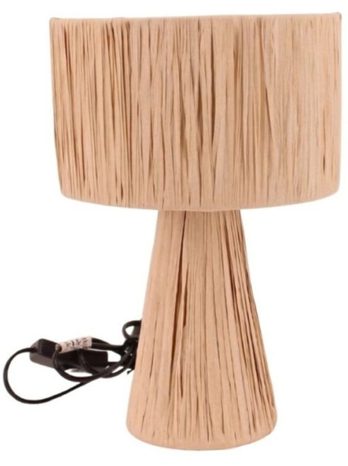 Lampe à poser en raphia 30cm - Kiabi