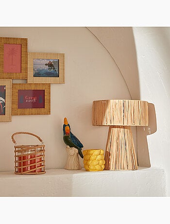 Lampe à poser en raphia tressé ORANE