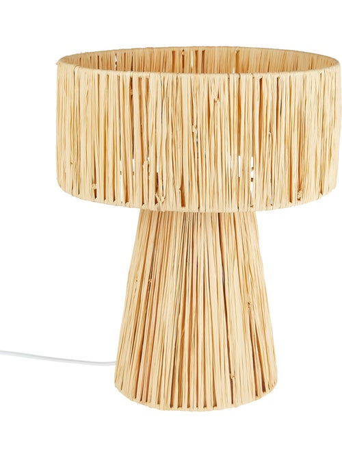 Lampe à poser en raphia tressé ORANE - Kiabi Lampe à poser en raphia tressé ORANE - Kiabi