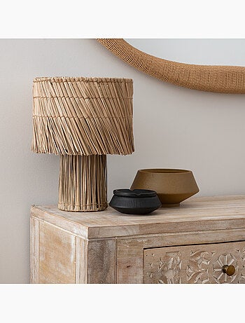 Lampe à poser en roseau tressé YONI