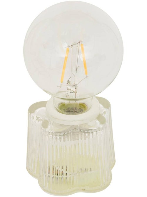 Lampe à poser en verre fleur - Kiabi