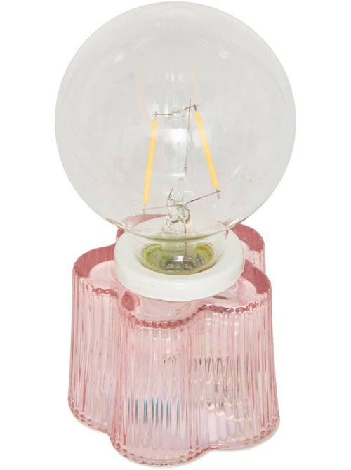Lampe à poser en verre fleur - Kiabi