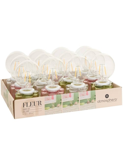Lampe à poser en verre fleur - Kiabi