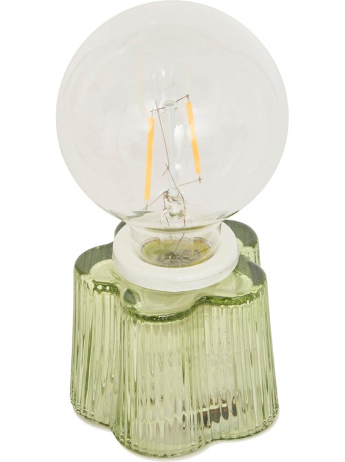 Lampe à poser en verre fleur - Kiabi