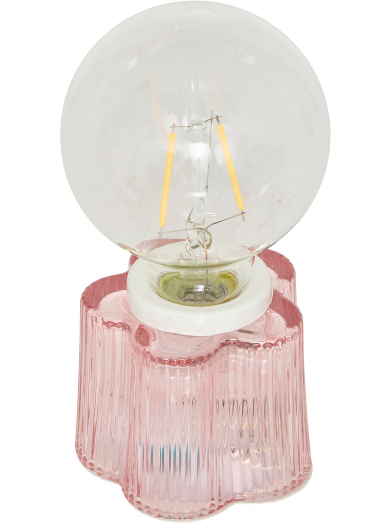 Lampe à poser en verre fleur Vert - Kiabi