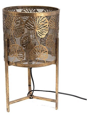 Lampe à poser fleurs en métal