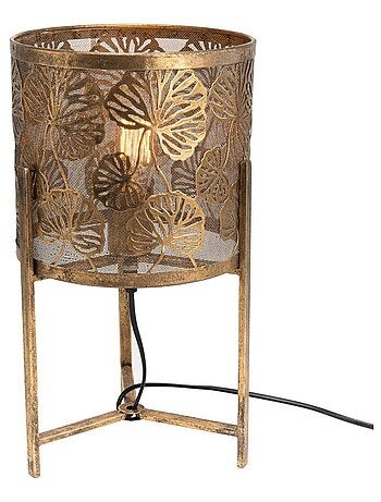 Lampe à poser fleurs en métal